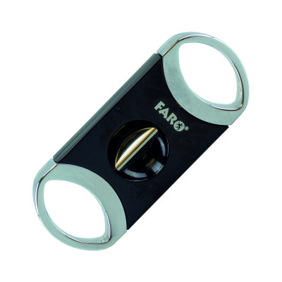 Faro - Sigarenknipper V-Cut - Zilver/Zwart - 24mm - giftbox