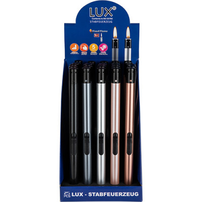 Lux Slim Long Style BBQ - MPL Aansteker - Metallic Colors - Display (25-stuks)